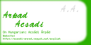 arpad acsadi business card