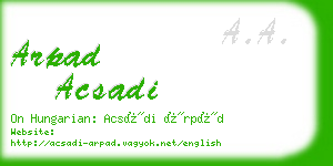 arpad acsadi business card